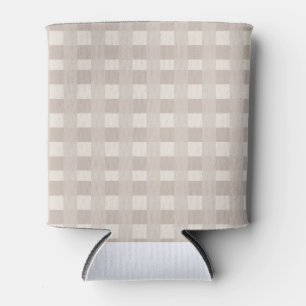 Minimal Beige Checkerboard Design Can Cooler
