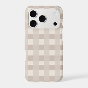 Minimal Beige Checkerboard Design iPhone 17 Pro Case
