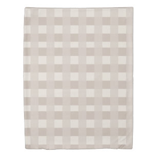 Minimal Beige Checkerboard Design Duvet Cover