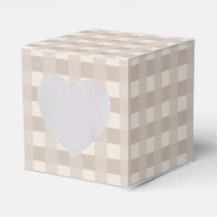Minimal Beige Checkerboard Design Favor Boxes