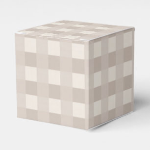Minimal Beige Checkerboard Design Favor Boxes