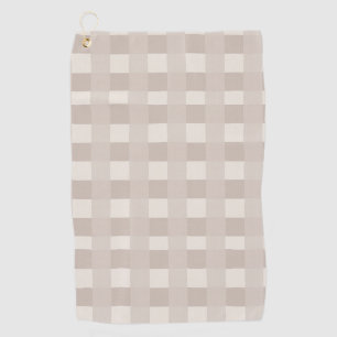 Minimal Beige Checkerboard Design Golf Towel