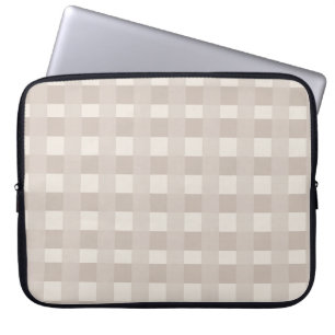 Minimal Beige Checkerboard Design Laptop Sleeve