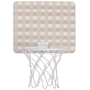 Minimal Beige Checkerboard Design Mini Basketball Hoop
