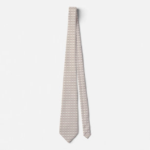 Minimal Beige Checkerboard Design Neck Tie