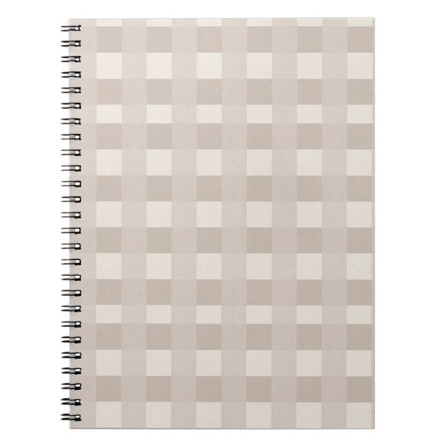 Minimal Beige Checkerboard Design Notebook (Front)