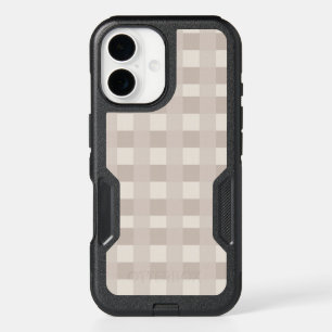 Minimal Beige Checkerboard Design iPhone 16 Case