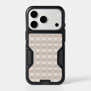 Minimal Beige Checkerboard Design iPhone 17 Pro Case