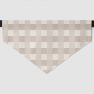 Minimal Beige Checkerboard Design Pet Bandana Collar