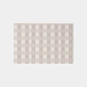Minimal Beige Checkerboard Design Rug