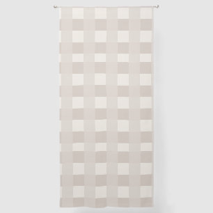 Minimal Beige Checkerboard Design Sheer Curtains