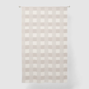 Minimal Beige Checkerboard Design Sheer Curtains