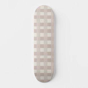 Minimal Beige Checkerboard Design Skateboard