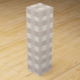 Minimal Beige Checkerboard Design Wine Box
