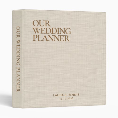 Minimal Beige Linen Wedding Planner