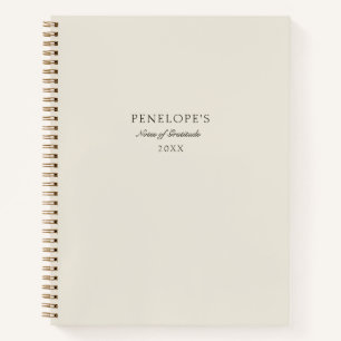 Minimal Beige Personalized Modern Gratitude Notebook