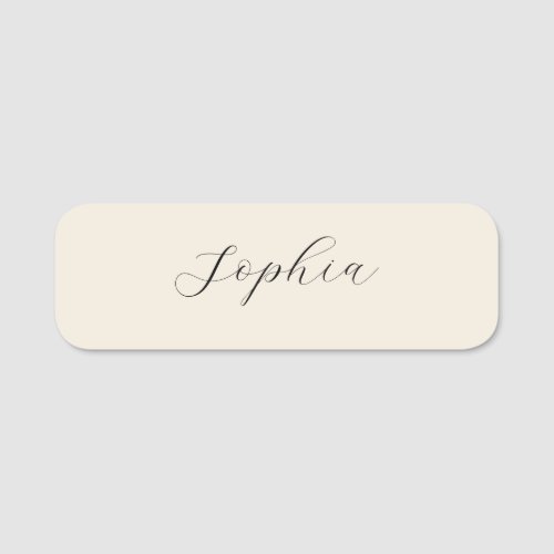 Minimal Beige Script Name Tags