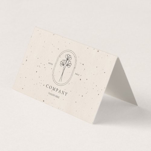 Minimal Beige Textured Florist Message Card