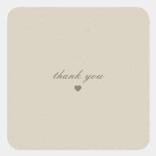 Minimal Beige Thank You Sticker