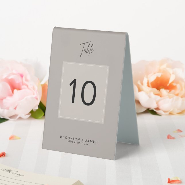 Minimal Beige Wedding Table Numbers Tent (In SItu (Wedding))
