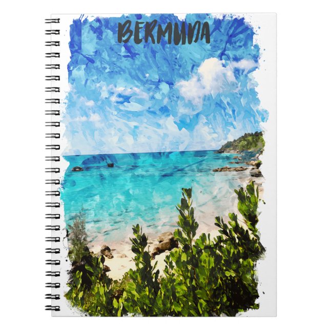 Minimal Bermuda Caribbean Island Tropical Vibe Notebook (Front)