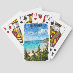 Minimal Bermuda Caribbean Island Tropical Vibe Poker Cards