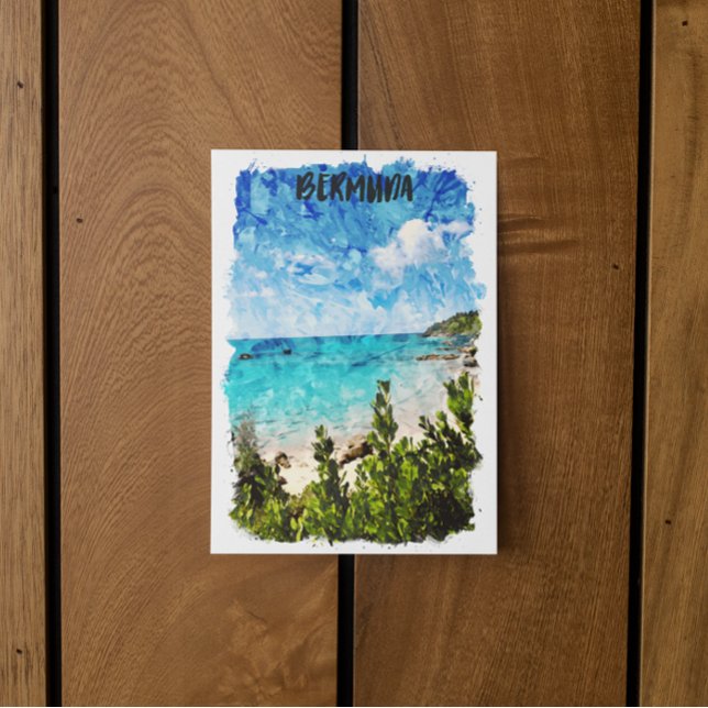 Minimal Bermuda Caribbean Island Tropical Vibe Postcard (beautiful bermuda islands travel postcard)