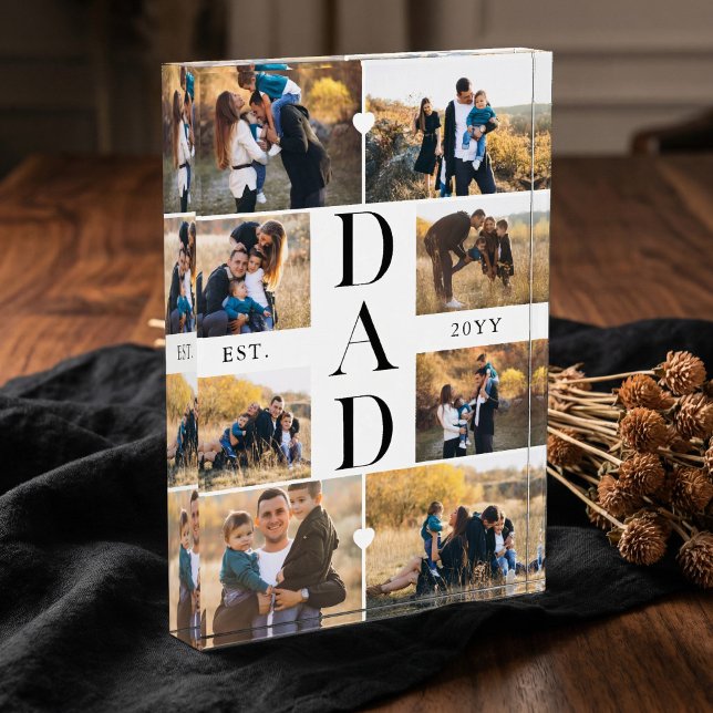 Minimal Best Dad Ever Gift Custom Photo Collage (Minimal Best Dad Ever Gift Custom Photo Collage)