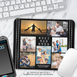 Minimal BEST DAD EVER Photo Collage Personalized Mouse Pad<br><div class="desc">Create a keepsake photo memory mouse pad for the BEST DAD EVER with a photo collage of 7 pictures and your personalized text in your choice of font styles and colors. The design features a faux stitched border on an editable black background. CHANGES: The simple, classic title can be changed...</div>