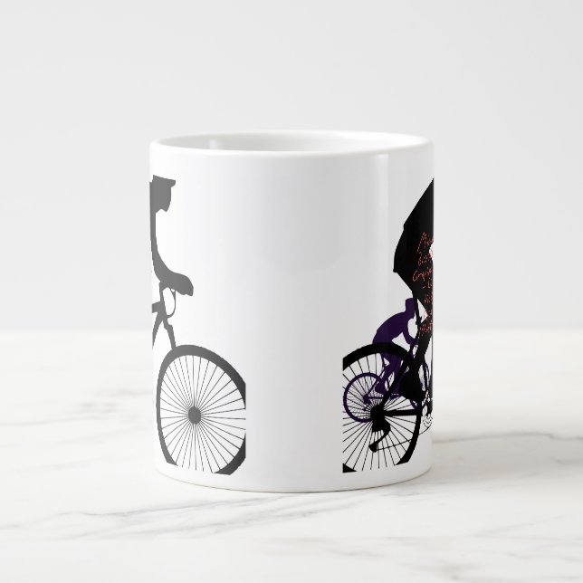 Minimal Bicycle Art Giant Coffee Mug (Front)