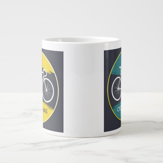 Minimal Bicycle Illustration –  Giant Coffee Mug (Front)