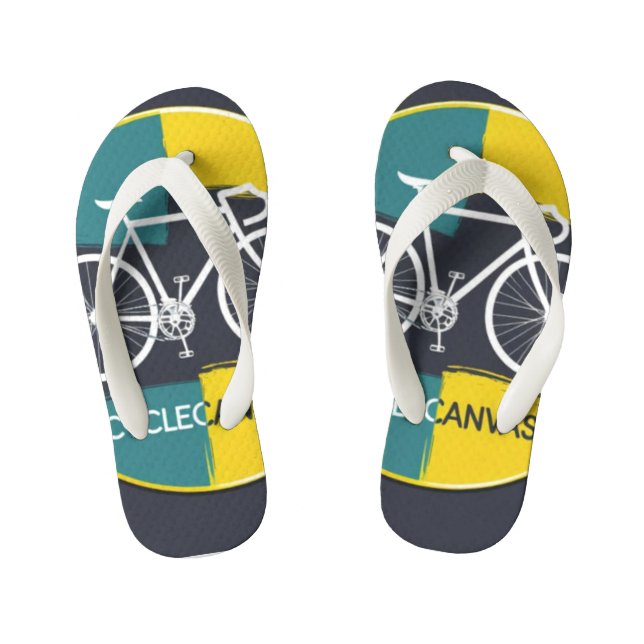 Minimal Bicycle Illustration –  Kid's Flip Flops (Footbed)