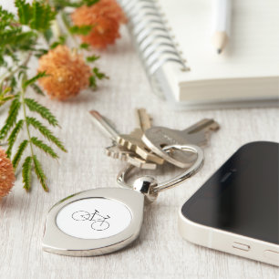 Minimal Bicycle Mark Swirl Keychain for BikeLovers