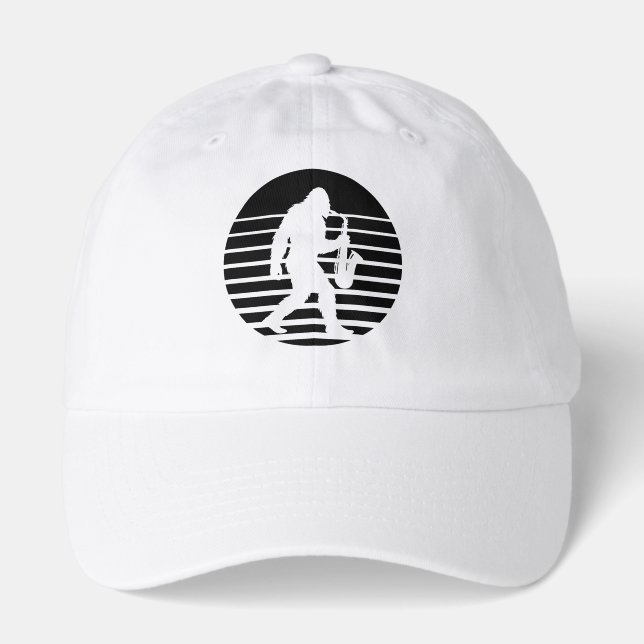 Minimal Bigfoot Saxophone Sunset Hat (Front)