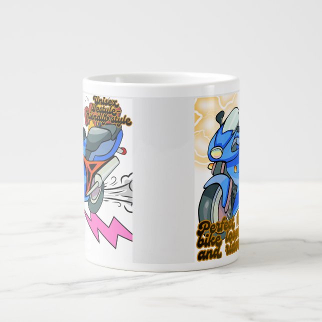 Minimal Bike Art Graphic  Giant Coffee Mug (Front)