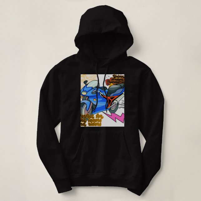 Minimal Bike Art Graphic – Modern Motorcycle Hoodie (Design Front)