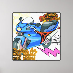 Minimal Bike Art Graphic –Motorcycle Canvas Print
