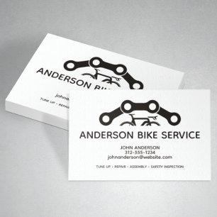Minimal Bike Repair Maintenance Coaching Service Business Card