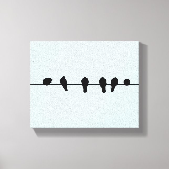 Minimal birds on a wire canvas print (Front)