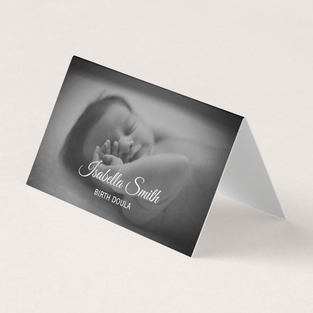 Minimal Birth Doula Newborn Care Design Business Card (Front)