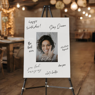 Minimal Birthday Party Photo Guest Book Board