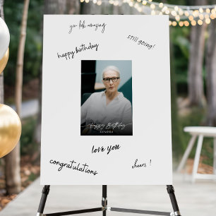 Minimal Birthday Photo Guest Book Alternative Foam Board