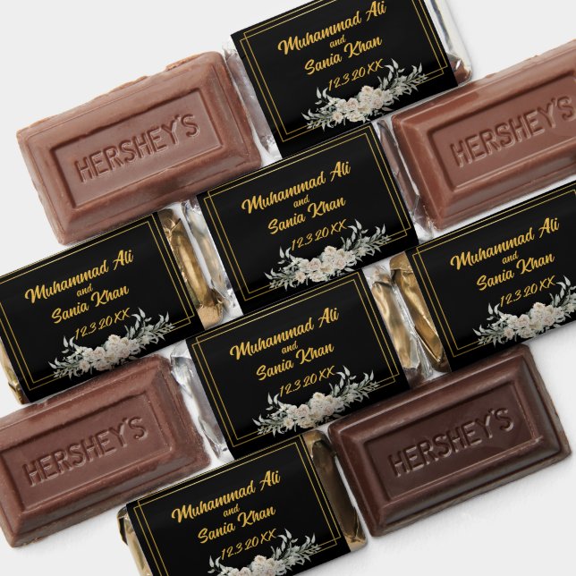 Minimal Black And Gold Nikah wedding Hershey's Miniatures (Assorted)