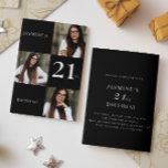Minimal black and white 3 photo 21st birthday  invitation<br><div class="desc">Celebrate in style with our modern and stylish 21st birthday invitation. Personalize it with three photos and add your own text to make it truly unique. The sophisticated design and customizable details will impress your guests. Get ready for a classy celebration that reflects your personality. if you have any issue...</div>
