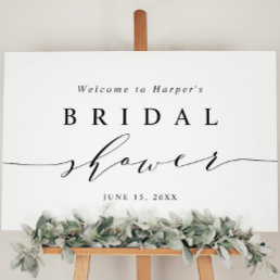 Minimal Black and White Bridal Shower Welcome Sign