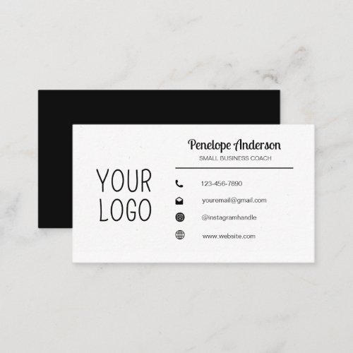 Minimal Black and White Business Card