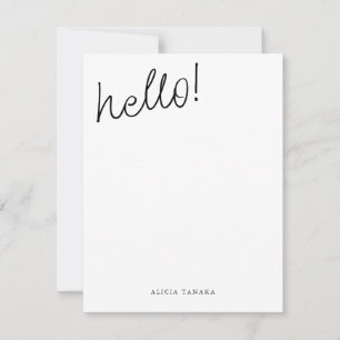 Minimal Black and White Casual Script Note Card
