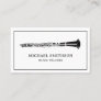 Minimal Black and White Clarinet Music Teacher Business Card