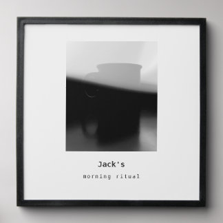 Minimal Black and White Coffee Photo Peel And Stick Photo Tile