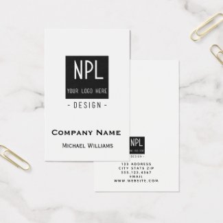 Minimal, Black and White Corporate Business Card